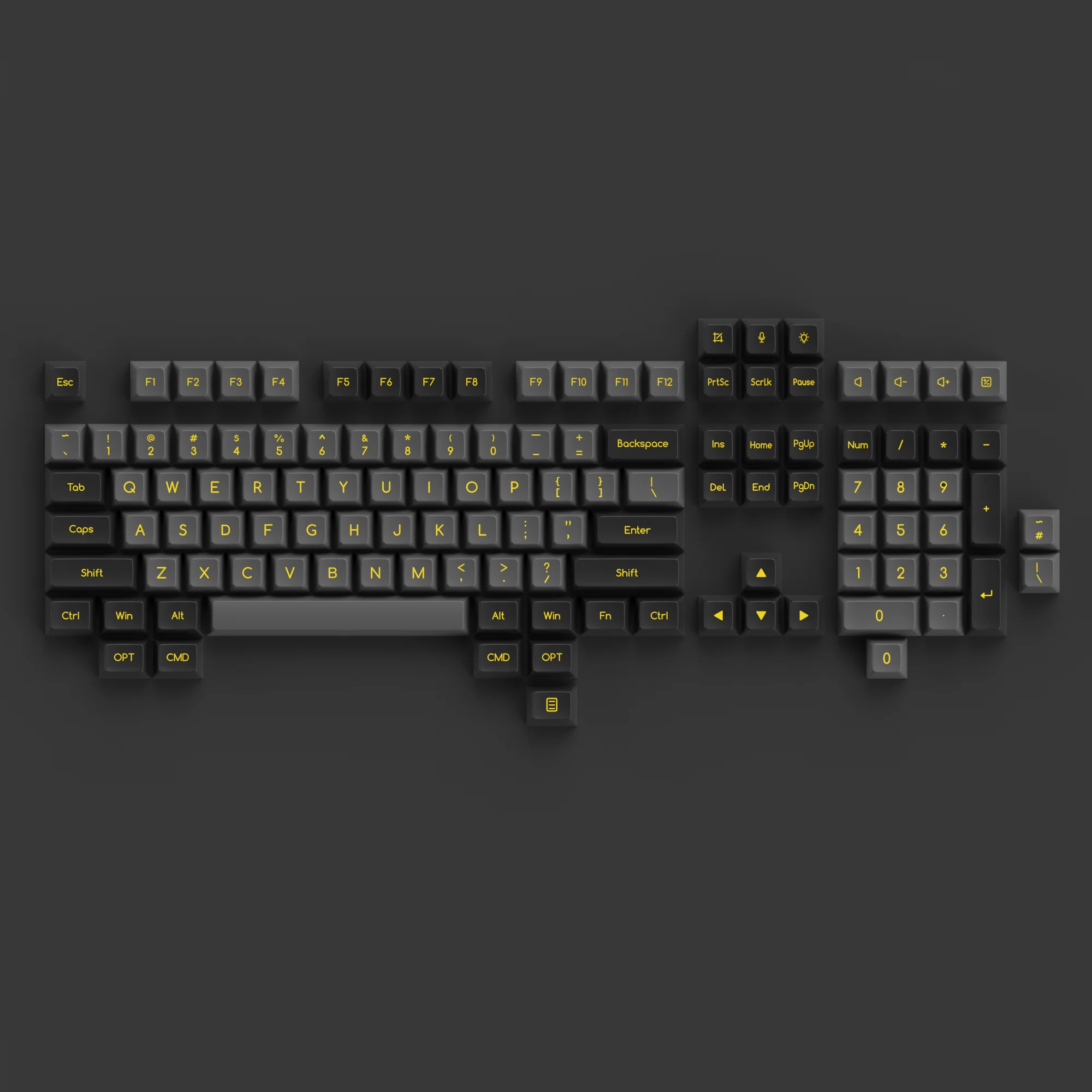 Black & Gold ABS SAL Keycap Set (195-Key) - Image 4