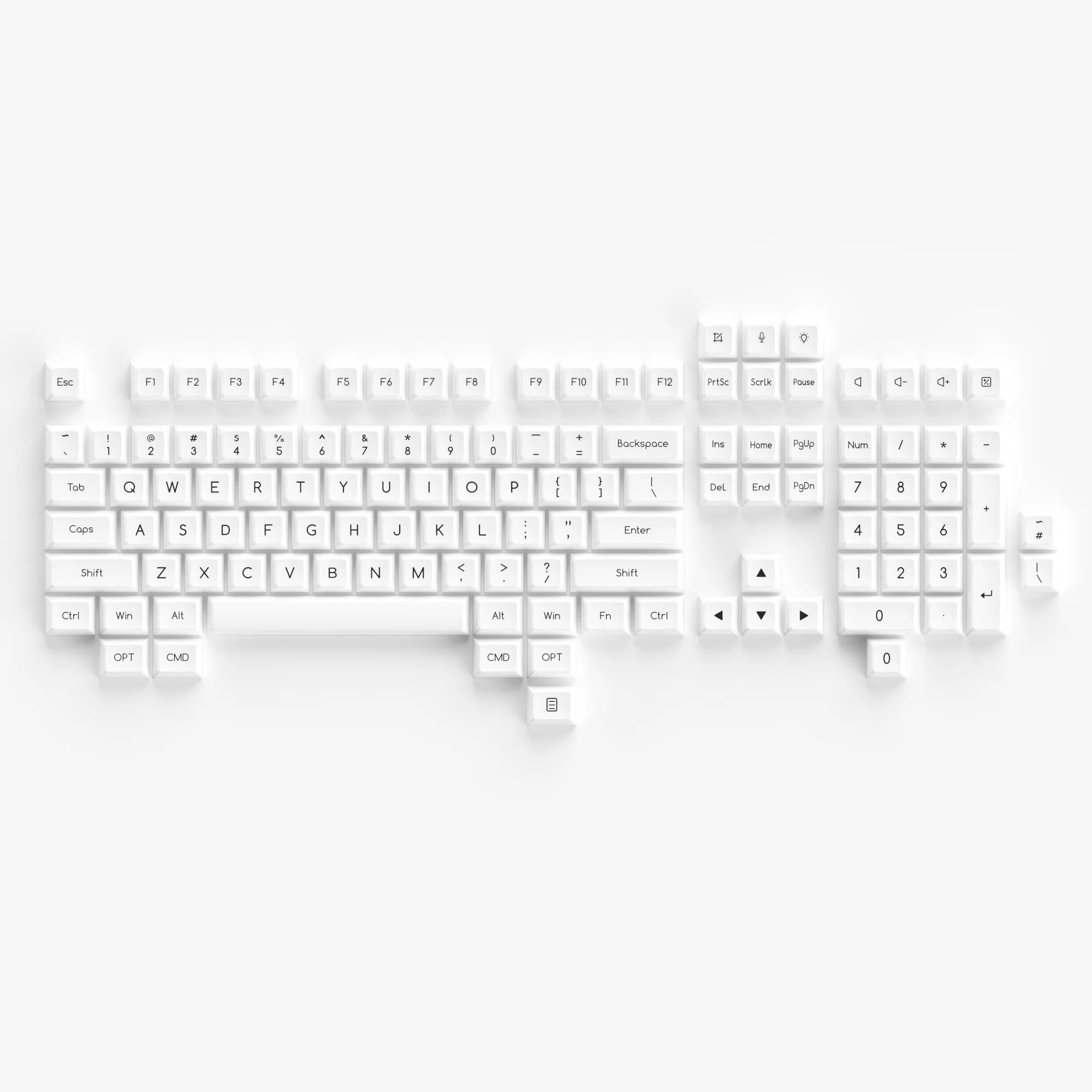 Black on White ABS SAL Keycap Set(195-Key) - Image 4