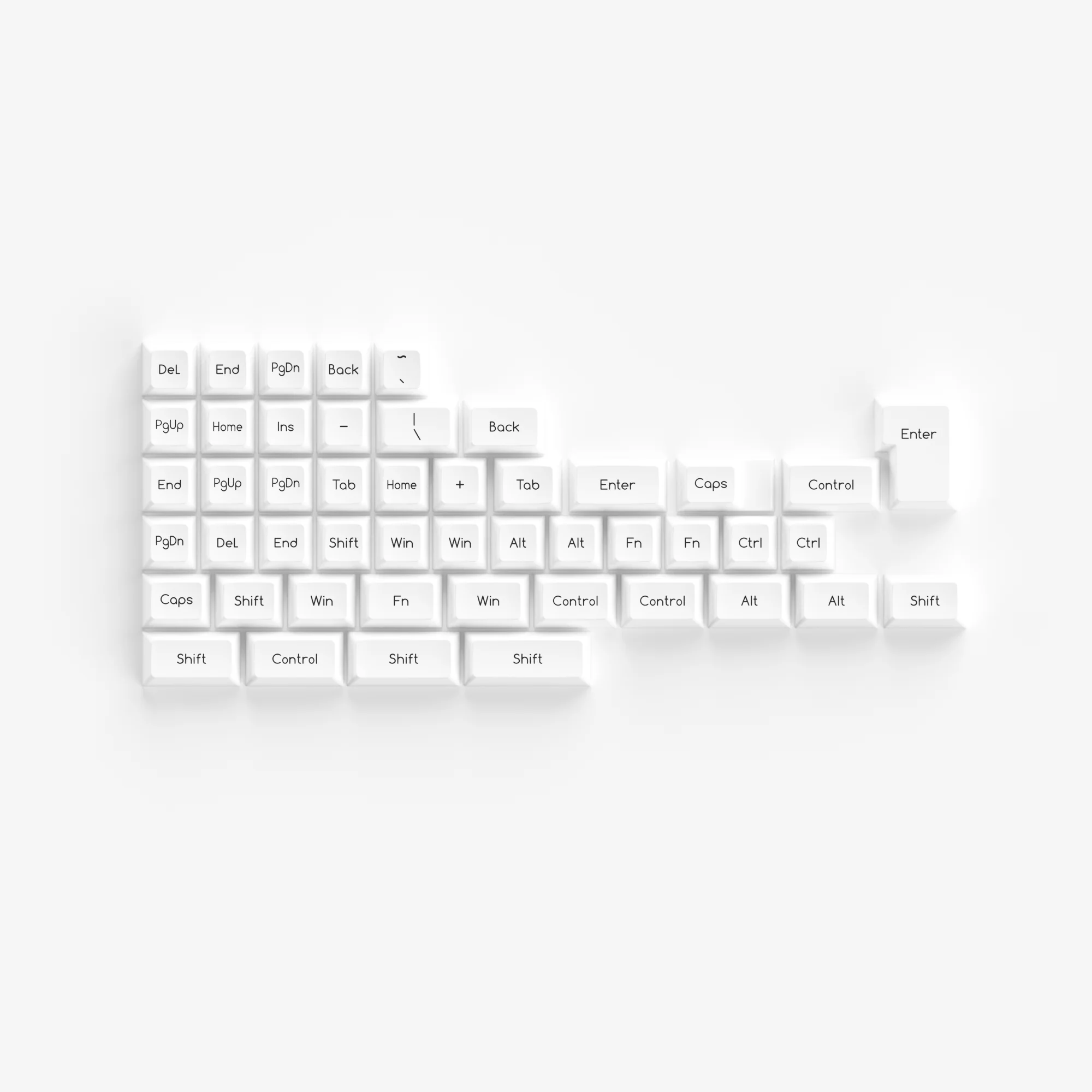 Black on White ABS SAL Keycap Set(195-Key) - Image 5