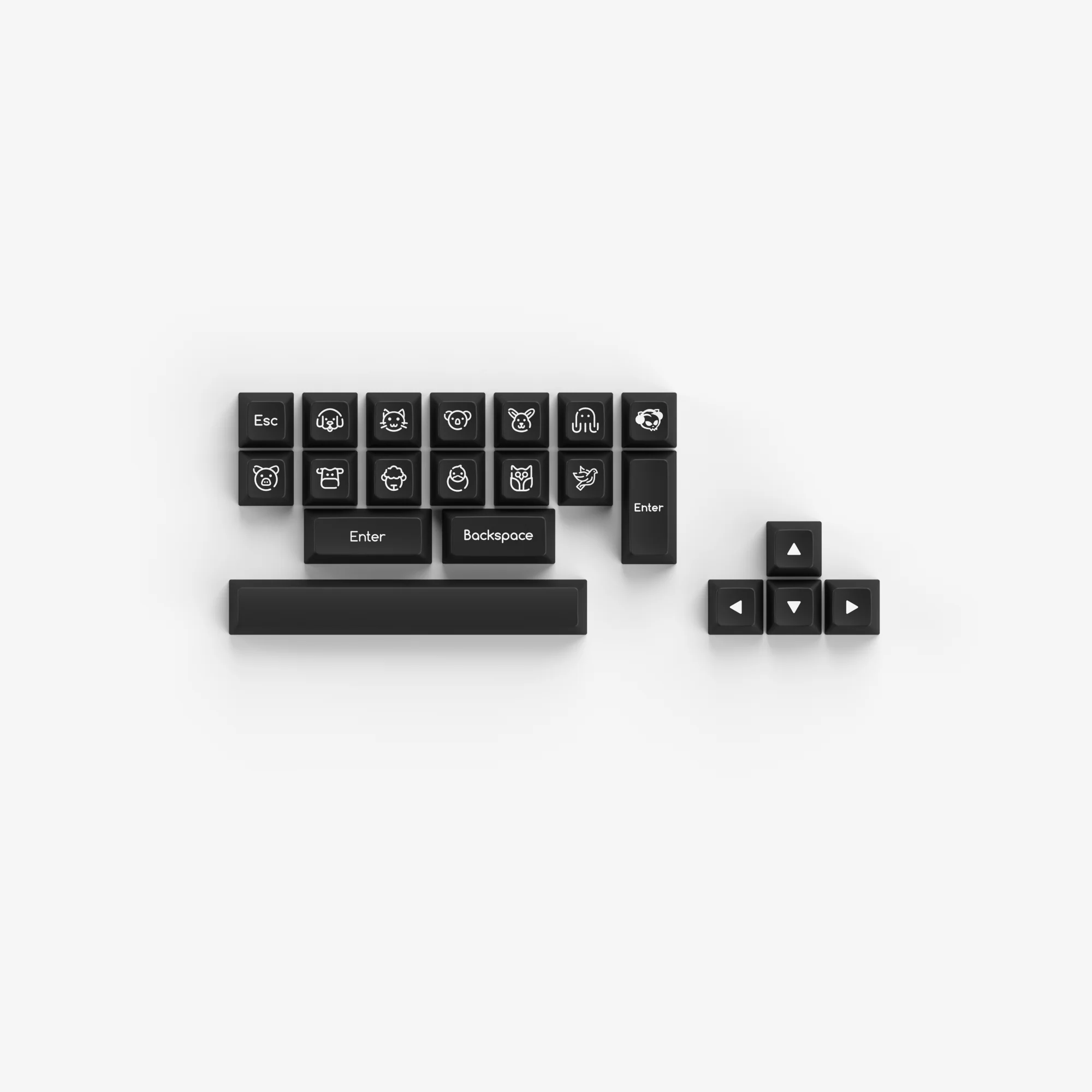 Black on White ABS SAL Keycap Set(195-Key) - Image 6