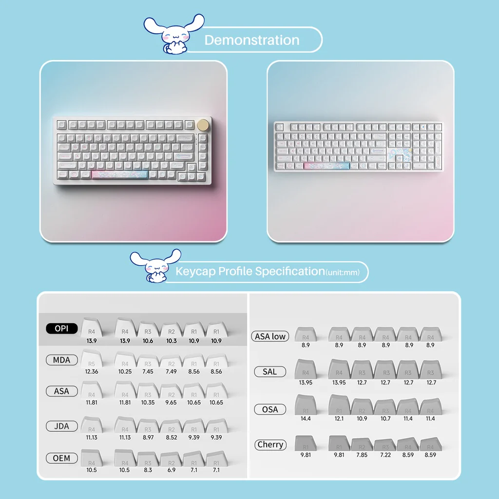 Cinnamoroll 20th Anniversary OPI Keycap Set(127-Key) - Image 4