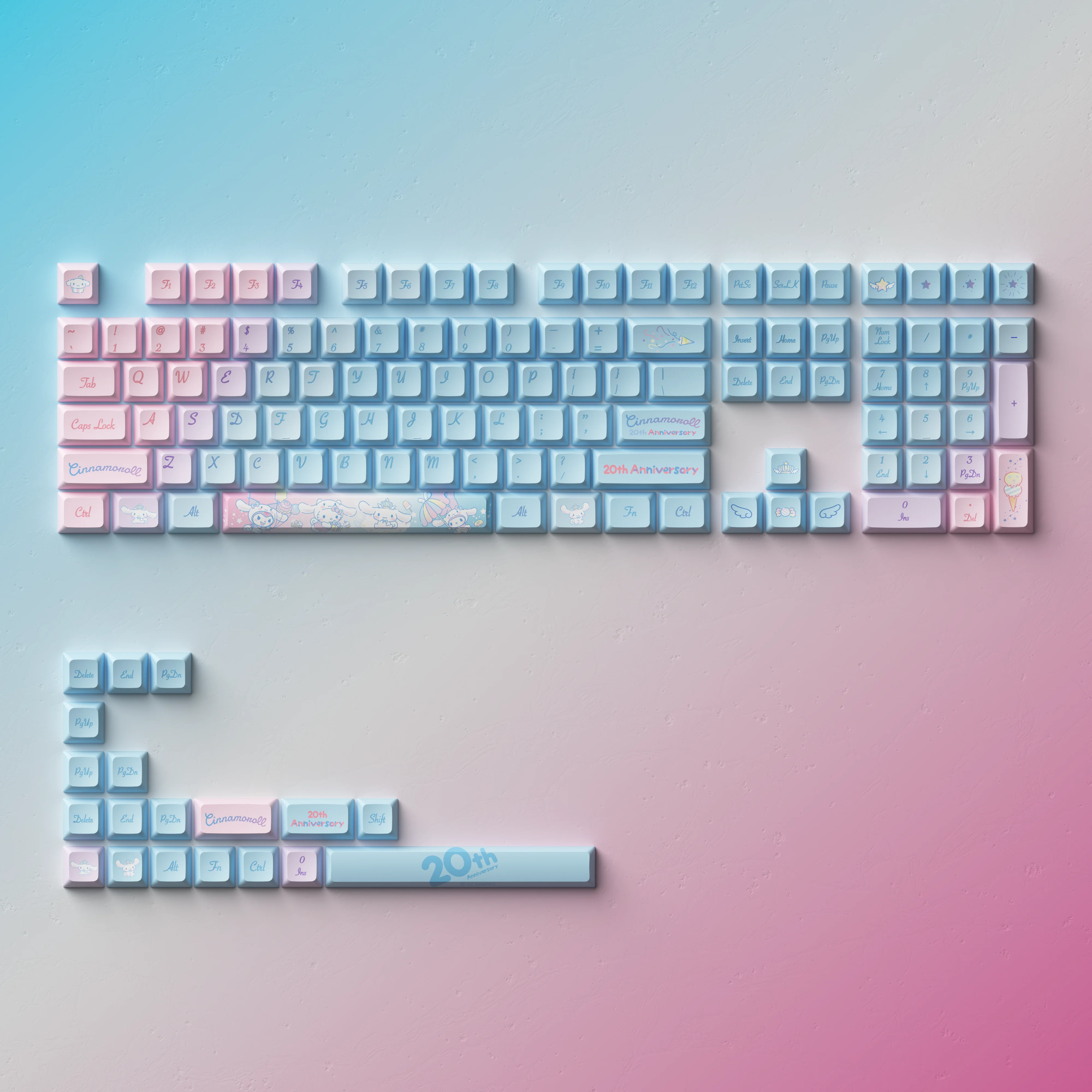 Cinnamoroll 20th Anniversary Rainbow Keycap Set - Image 7