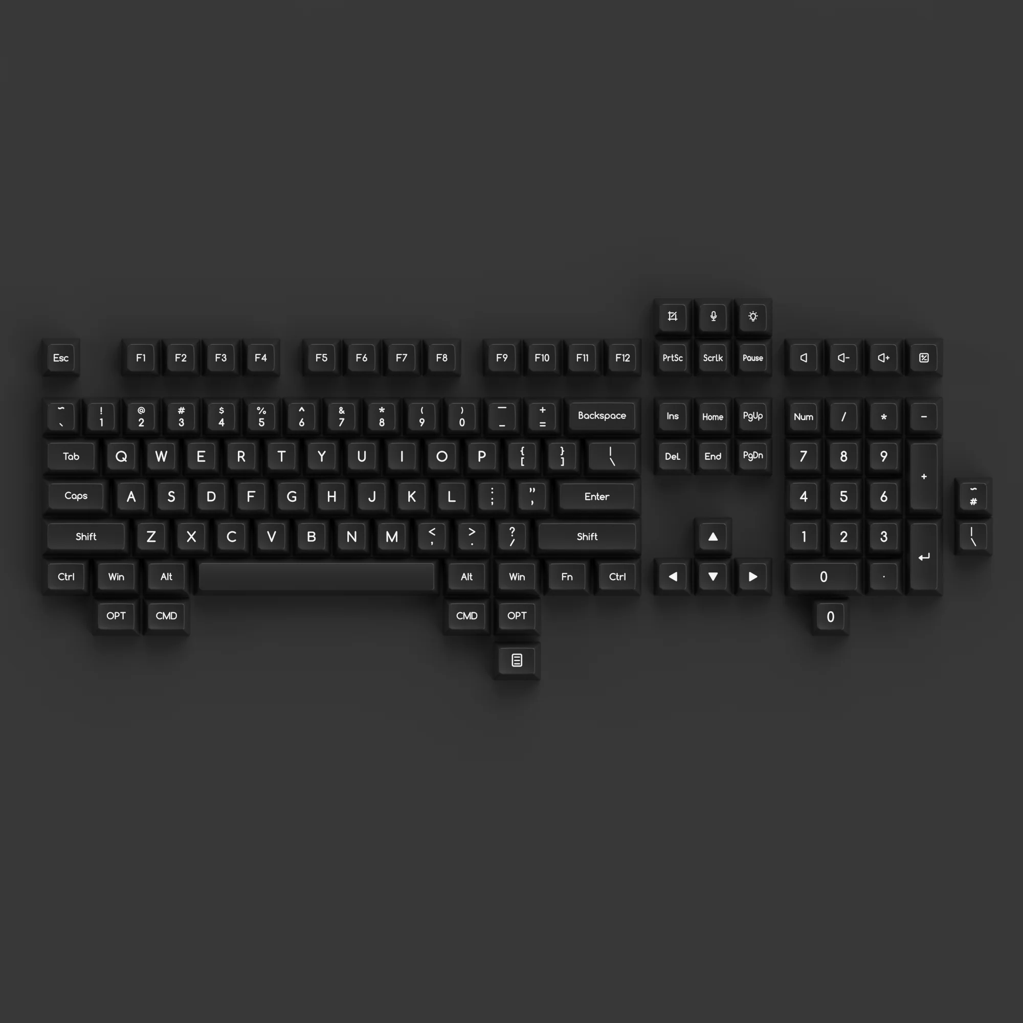 White on Black ABS SAL Keycap Set (195-Key) - Image 3