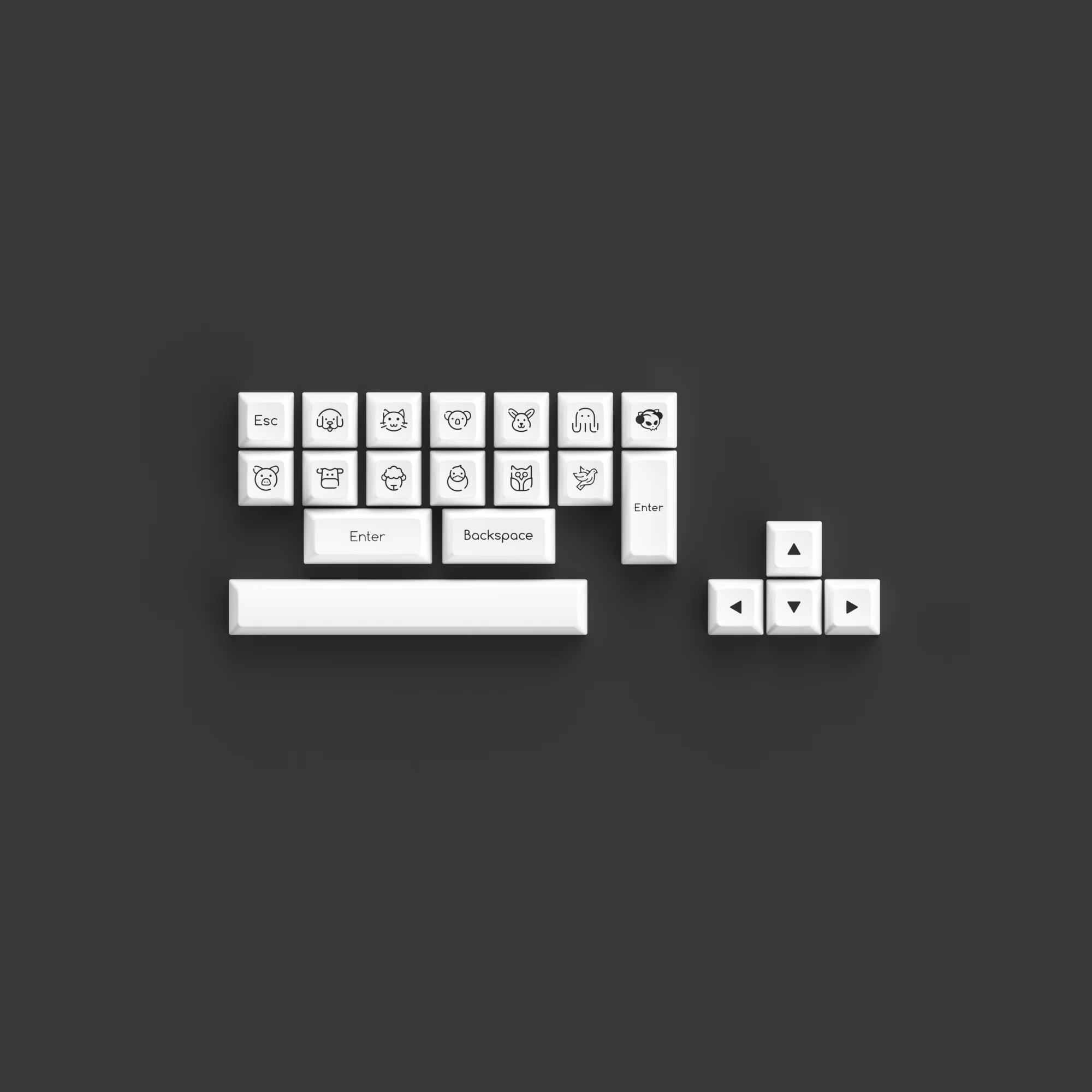 White on Black ABS SAL Keycap Set (195-Key) - Image 6